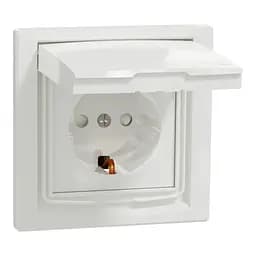 Розетка Schneider Electric ASFORA з кришкою IP44, біла (EPH3100321) - мініатюра 2