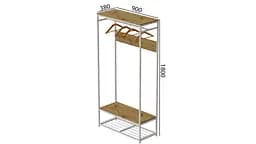 Вішалка модульна підлогова Ferrum-decor Треліс 15 180x90x38 білий ДСП Дуб Артізан 16мм (FRD-104369) - мініатюра 3