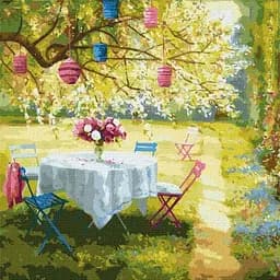 Картина за номерами. Ideyka Весняні ліхтарики 50х50 см KHO2299