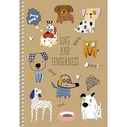 Зошит для записів Student А5, у клітинку, спіраль, 96 л., Песики (A5-SC-096-6116K)