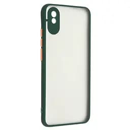 Чехол панель-накладка для Xiaomi Redmi 9A, Frosted Matte, зеленый, противоударный чехол с защитой всего корпуса, термополиуретан TPU + поликарбонат PC, ArmorStandart (ARM66730)