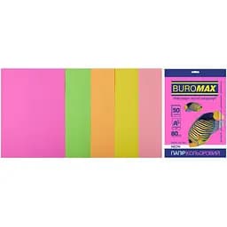 Набір паперу Buromax Neon А4 50 аркушів 5 кольорів (BM.2721550-99)