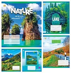 Тетради ученические 36 листов клетка Тверда Природа, 20 шт. в упаковке