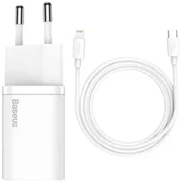 Сетевое зарядное устройство Baseus 20W Super PD Charger + Cable USB-C to Lightning White (TZCCSUP-B02) [66717]