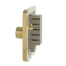 Schneider Electric GGBL6012LMSBS безгвинтовий Liss Cover світлодіодний диммер 1 швидкість 2 колії 100 Вт/ВА сатинована латунь - мініатюра 3