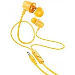 Навушники стерео з мікрофоном Hoco M107 Discoverer універсальні earphones with mic жовті 6931474794598