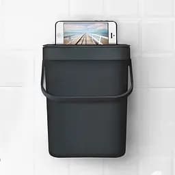 Відро для сміття MBM My Home з кришкою 5 л антрацит (BIN-11 5L ANTHRACITE) - мініатюра 5