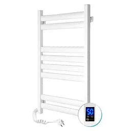 Электрический полотенцесушитель Navin Ellipse 500x800 Sensor левый с таймером, белый бархат 12-845153-5080, Белый матовый, Левое, Электронный