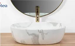 Умивальник Rea Amelia 34,5x48 marble shiny (REA-U8001) - мініатюра 5