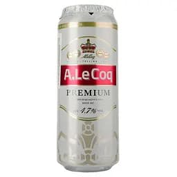 Пиво A. Le Coq Premium, світле, фільтроване, 4,7%, з/б, 0,5 л
