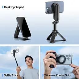 Селфі-монопод Ulanzi JJ03 3-in-1 Magnetic Phone Tripod with Remote Control Black (T090) - мініатюра 9