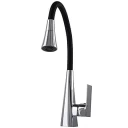 Змішувач для кухні Globus Lux NIAGARA GLN-0203SM-00 одноважільний поворотний хром чорний для установки на одне отвір - мініатюра 3