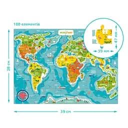 Пазли класичні Карта світу 300704, 100 елементів - мініатюра 4