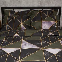 Комплект постільної білизни Moon&Star Мікросатин Premium Golden Marble євро 200х220 наволочки 4х70х70 - мініатюра 3