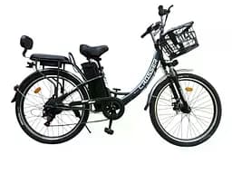 Електровелосипед Crosser E-LIT 26 дюймів (500W/48V/20Ah) з кошиком Чорний - мініатюра 2