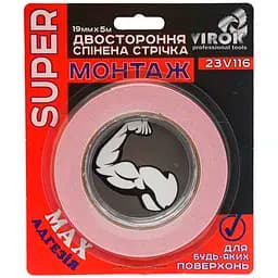 Стрічка двостороння спінена Virok Moment Fix 19мм х 5м біла (23V116)