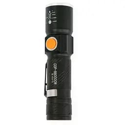 Фонарик X-Balog ручной аккумуляторный черный, светодиодный, с USB зарядкой и Zoom-фокусом