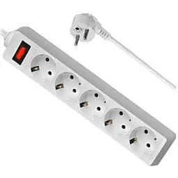 Мережевий фільтр Power filtr 1.8м Defender ES1.8, 5 розеток, білий (994810) - мініатюра 3
