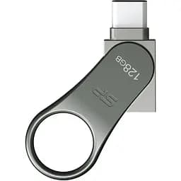 Подвійна флешка USB3.1 + Type-C - SILICON POWER DriveMobile C80 128GB срібляста