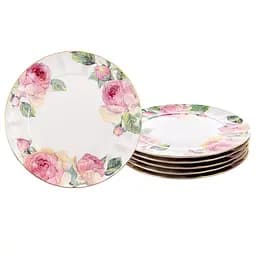 Набір тарілок Lefard Півонія 20 см 6 шт. білий (943-204)