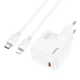Адаптер мережевий HOCO Type-C to Lightning Cable Advantage single port charger C112A білий