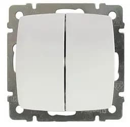 Выключатель Brille 2-клавишный белый 10А 250В суно 774008