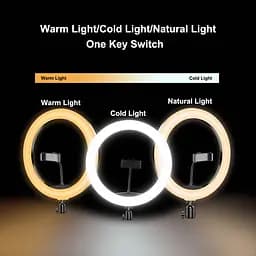 Селфі-лампа LED кільцева Voltronic MJ-20 RGB 20 см + штатив - мініатюра 9
