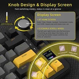 Ігрова механічна бездротова клавіатура Attack Shark X85 Pro / Три режими підключення / Blueberry Switch / Black - мініатюра 5