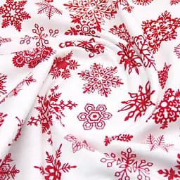 Простирадло Cosas на резинці фланель 90х200 snowflakes cs2, винний (Flannel_SnowflakesRedWhite_90x200x20) - мініатюра 4