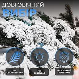 Штучна хвойна гірлянда LUGI 1 м засніжена, новорічна гірлянда лита реалістична засніжена Преміум TD-BRNCHSN1 - мініатюра 7