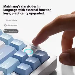 Ігрова механічна клавіатура Mchose G75 V2 / Три режими підключення / Ice Blue Switch / White - мініатюра 4
