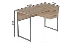 Комп'ютерний стіл Ferrum-decor Таккота 75x140x70 сірий ДСП Дуб Артізан 16мм (FRD-102351) - мініатюра 7