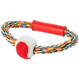 Іграшка канат-грейфер для собак Fox коло з тенісним м'ячем 18 см