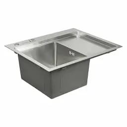 Кухонна мийка Platinum Handmade L з нержавіючої сталі 3 мм прямокутна 58x48x22 см (000032276) - мініатюра 3