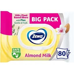 Влажная туалетная бумага Zewa с ароматом миндального молочка 80 шт.