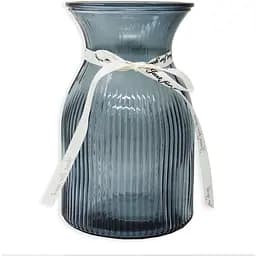 Ваза для цветов Crystal Artemis стеклянная 20 см серая (YBCG-230818-9)