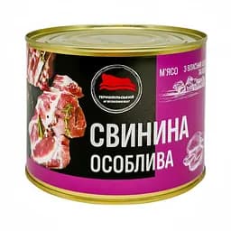 Консерва м'ясна Тернопільський м'ясокомбінат Свинина Особлива 525 г