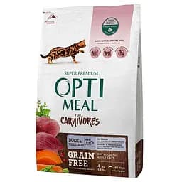Беззерновий сухий корм для котів Optimeal, качка та овочі, 4 кг (B1841001)