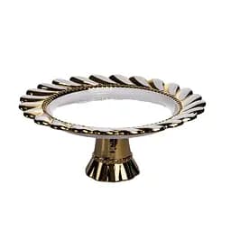 Тортовница фарфоровая на ножке Yiwu Tiffany 20х10 см круглая подставка для торта капкейков пирожных десертов праздничная посуда ML2046