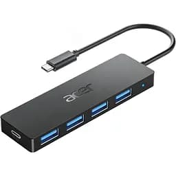 Acer USB C Hub 4 порти, кілька USB 3.0 Hub, USBC Splitter для ноутбука з портом живлення TypeC, подовжувач для ноутбука, ПК