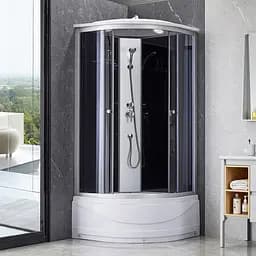Душовий бокс Lidz Tani SB90x90.SAT.HIGH.GR, Хром матовый, тонований, хром матовий - мініатюра 11
