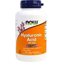 Гиалуроновая кислота + МСМ Now 50 мг 120 капсул