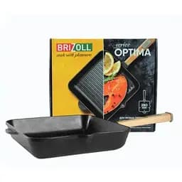 Сковорода-гриль Brizoll Optima квадратна з ручкою 28х28х5 см (О282850G-P) - мініатюра 3