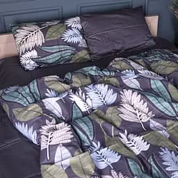 Комплект постільної білизни MirSon Leaves Сатин 160х220 см фіолетовий (2200012535417)