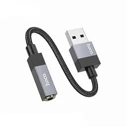 Адаптер перехідник Hoco UPA32D USB to Jack 3.5 чорний - мініатюра 5