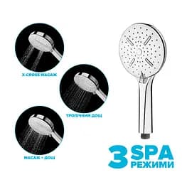 Водозберігаюча душова лійка Drop SPA3F-MULTI120CH "X-Cross" із 3 SPA потоками - Економія 42% - мініатюра 9