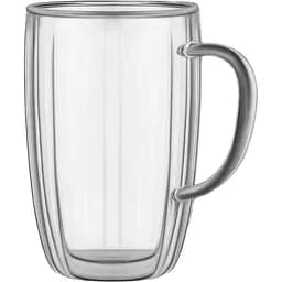 Набір чашок Ardesto з ручками та подвійними стінками прозорий 350 мл 2 шт.(AR2635BHN)