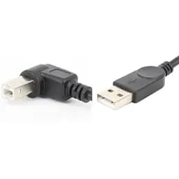 Кабель USB AM-BM, 1.0 м, угол 90° налево, черный