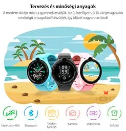 Смарт-годинник дитячі з відеодзвінком Wonlex KT26 Original WI-FI GPS SIM-карта Pink (18342) - мініатюра 5