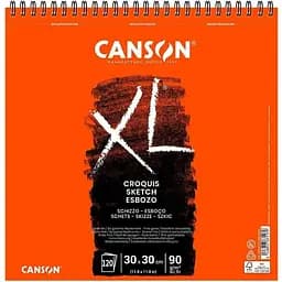 Альбом для эскизов на спирали Canson XL 30х30см 90г/м2 120л белый цвет